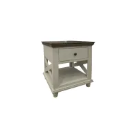 Florence Square End Table in White & Gray by International Furniture Direct