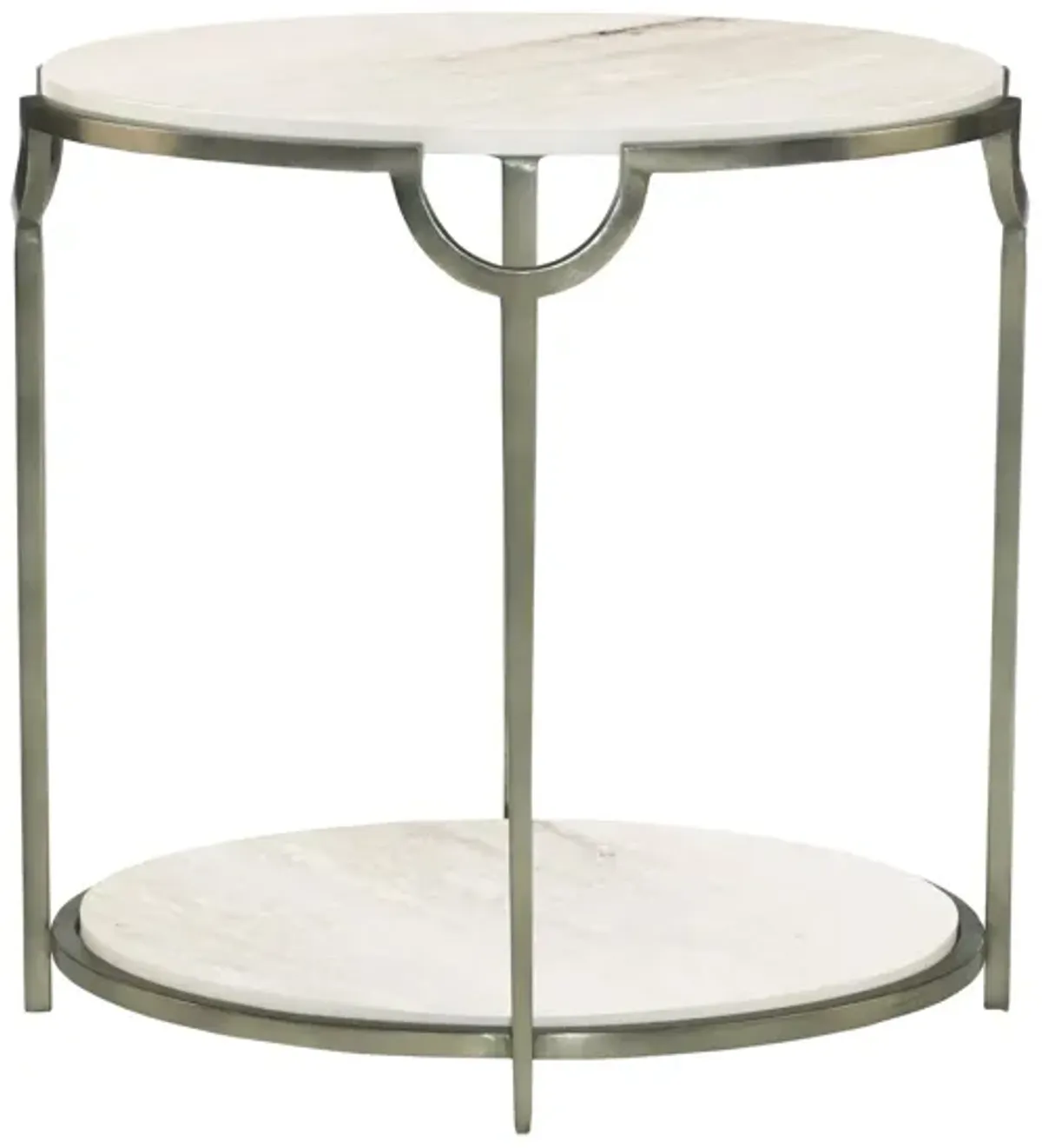 Morello Oval End Table in Nickel by Bernhardt