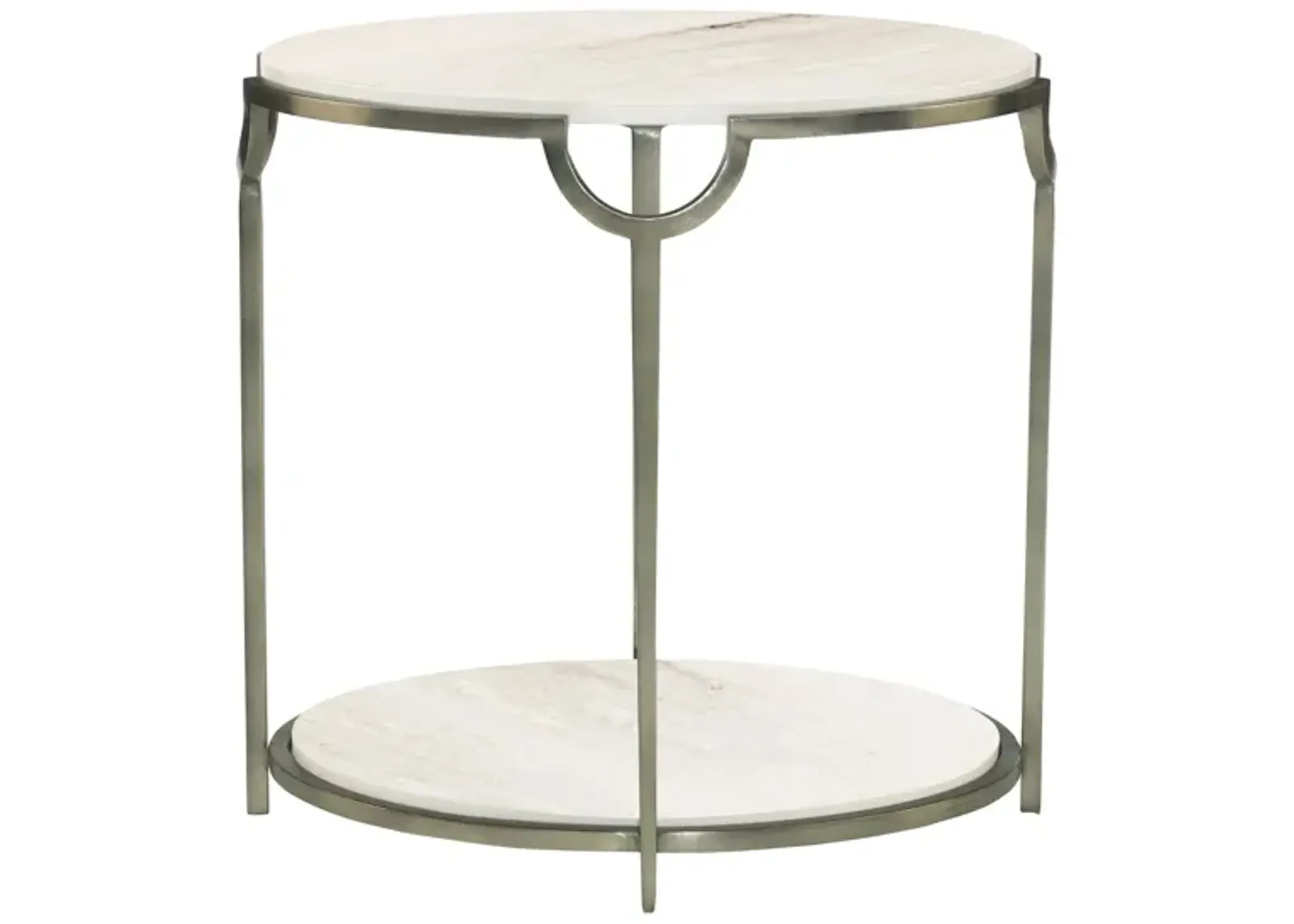 Morello Oval End Table in Nickel by Bernhardt