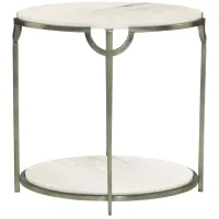 Morello Oval End Table in Nickel by Bernhardt