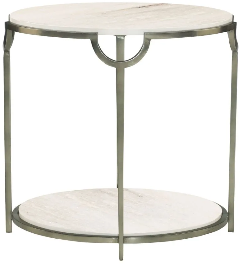 Morello Oval End Table in Nickel by Bernhardt