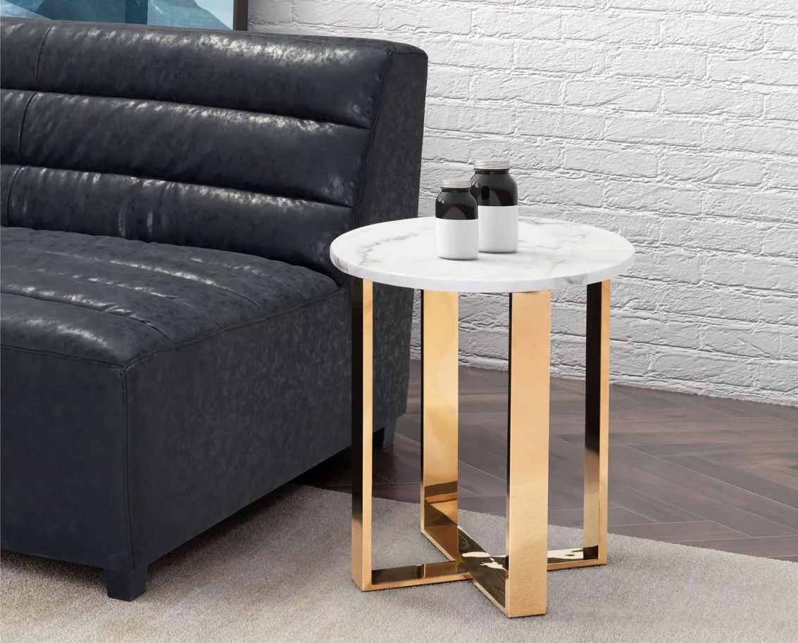 Atlas End Table in White by Zuo Modern