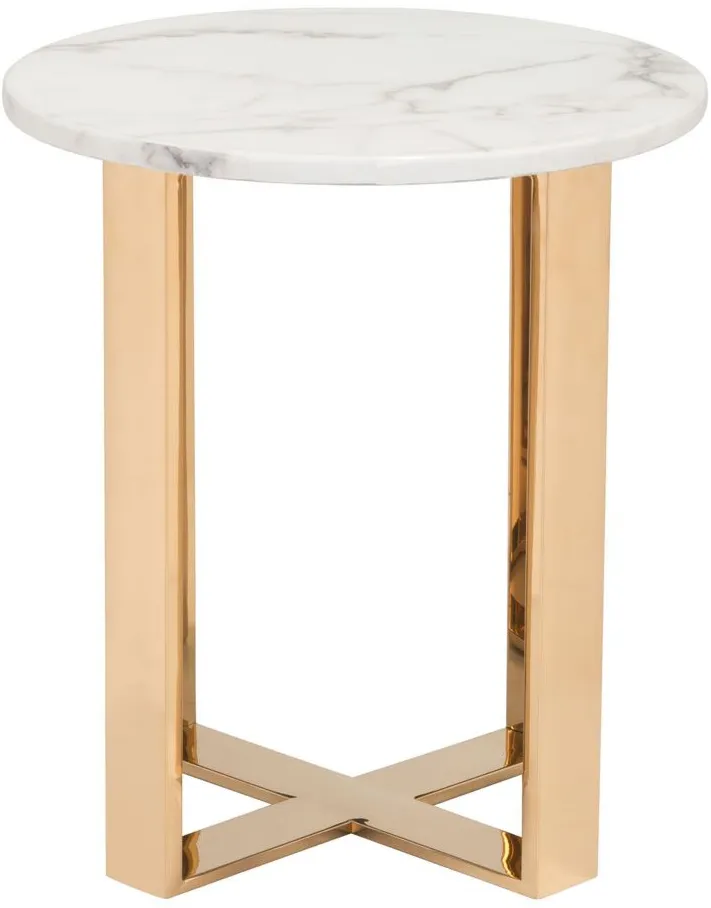 Atlas End Table in White by Zuo Modern