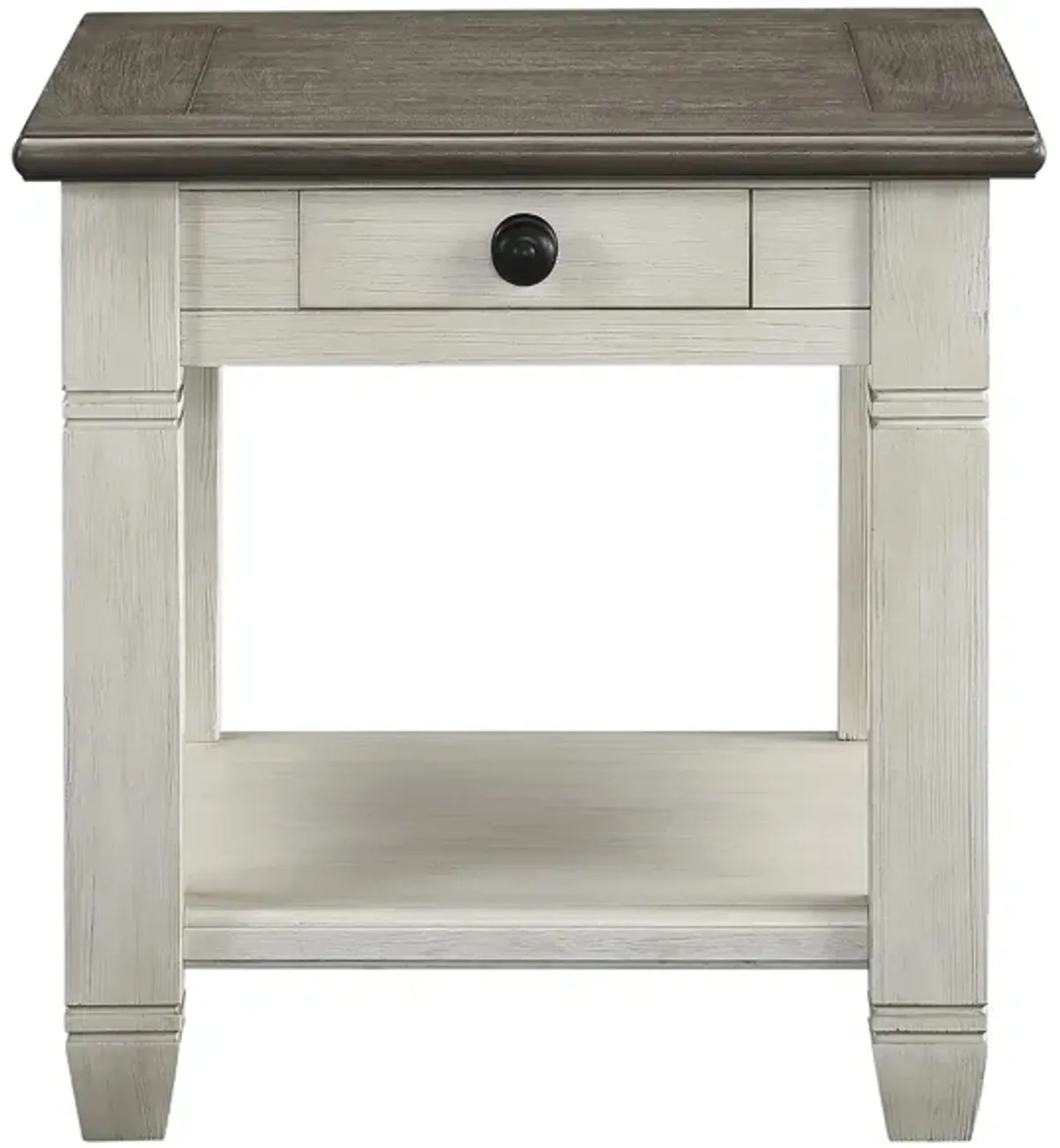 Lark End Table in Antique White and Rosy Brown by Homelegance