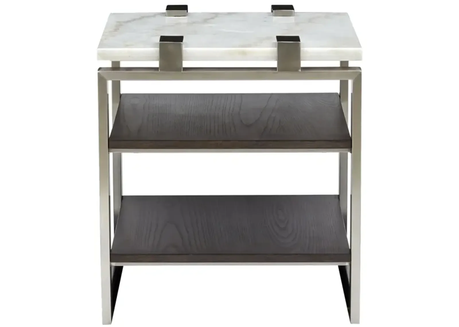 Paradox Rectangular End Table in Pearl/Roast Almond/Platinum by Magnussen Home