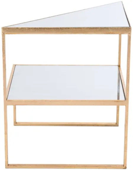 Planes Side Table Mirror in Gold by Zuo Modern