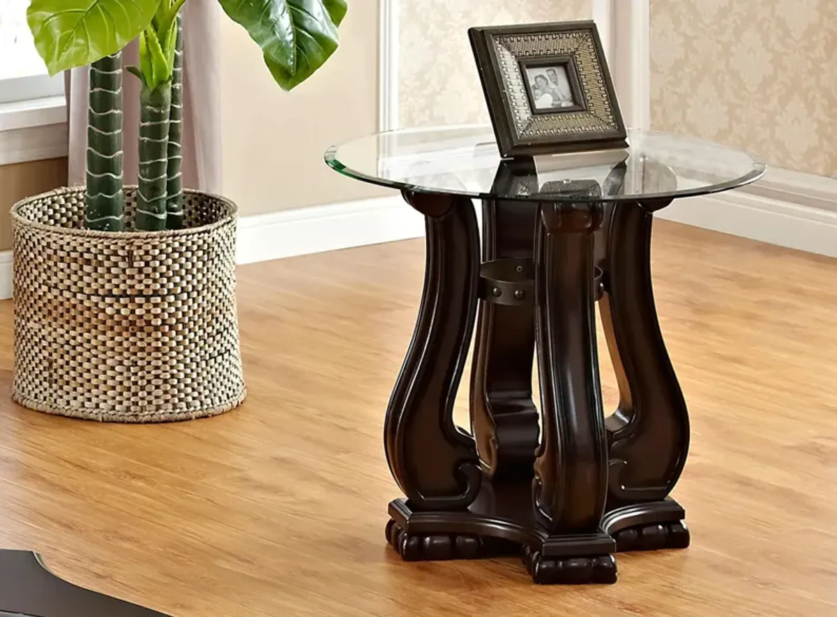 Madison End Table in Dark Cherry by Crown Mark