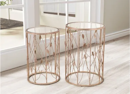 Sage Set of 2 Side Tables in Gold by Zuo Modern