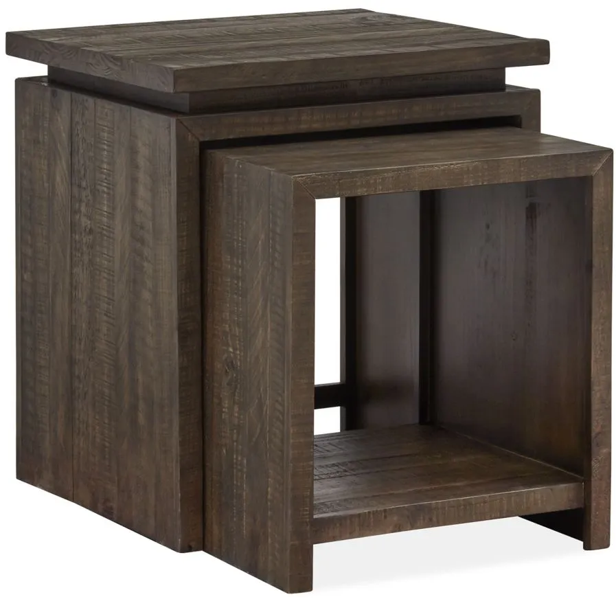 Elliot Wood Rectangular Nesting End Table
