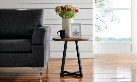 Courtdale Round End Table in Gliese Brown by New Pacific Direct