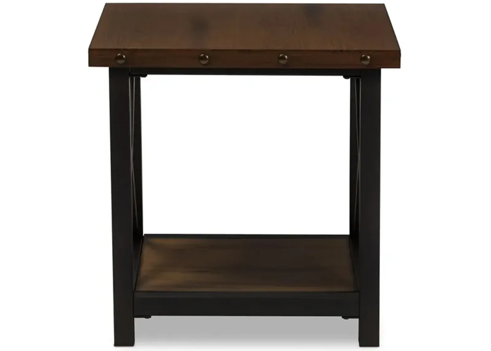 Herzen Occasional End Table in Brown/Black by Wholesale Interiors