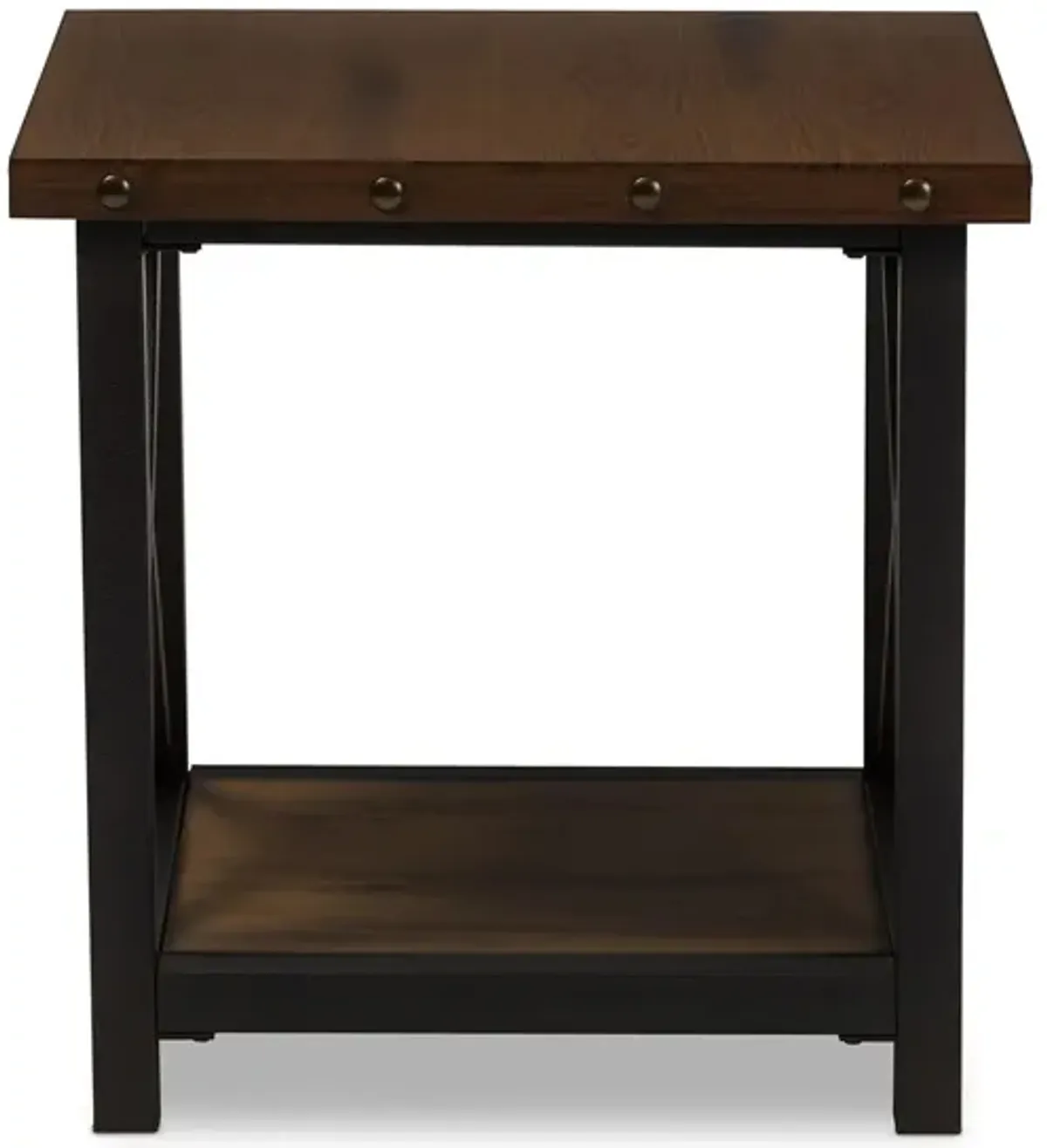 Herzen Occasional End Table in Brown/Black by Wholesale Interiors