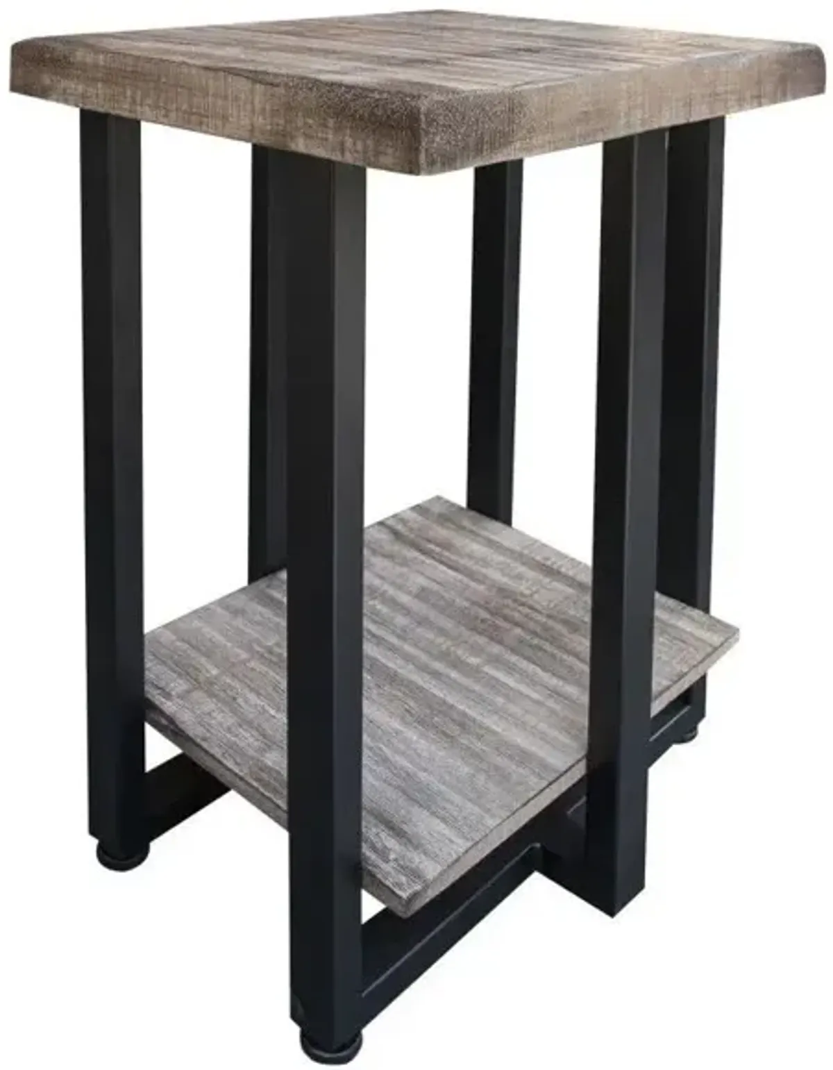 Old Wood Chair Side Table in Light Gray by International Furniture Direct