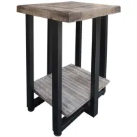 Old Wood Chair Side Table in Light Gray by International Furniture Direct