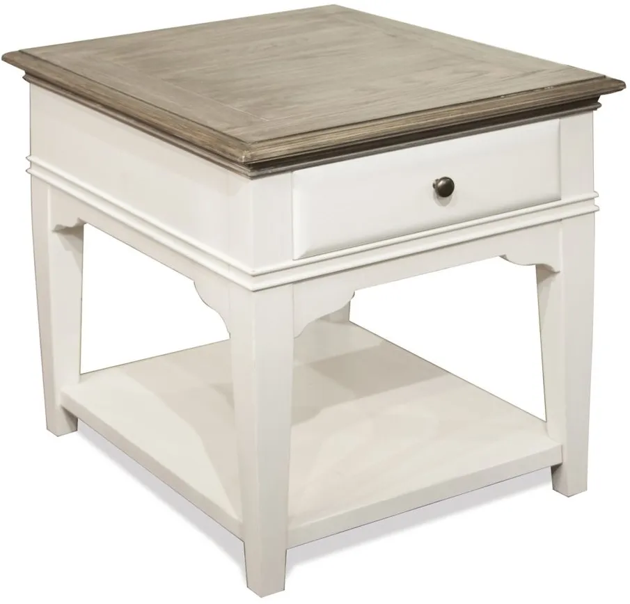 Myra Rectangular End Table in Natural/Paperwhite by Riverside Furniture