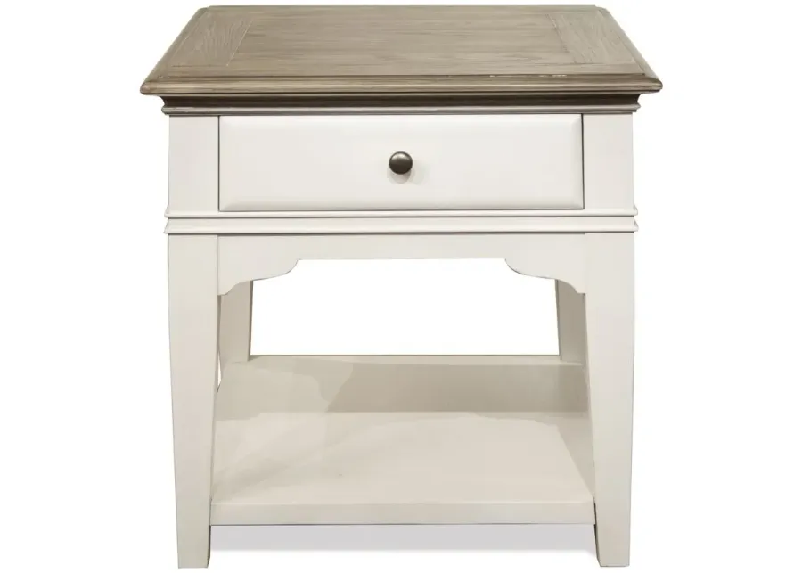 Myra Rectangular End Table in Natural/Paperwhite by Riverside Furniture