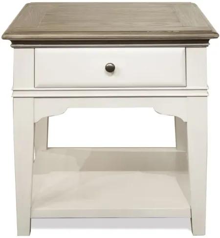 Myra Rectangular End Table in Natural/Paperwhite by Riverside Furniture