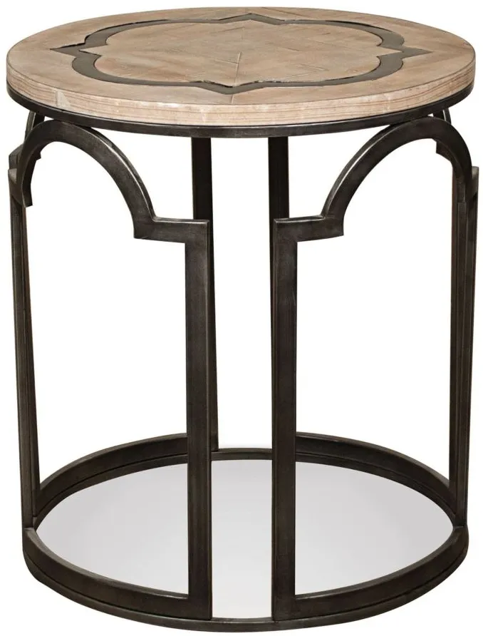 Estelle Round End Table in Washed Gray/Metal by Riverside Furniture
