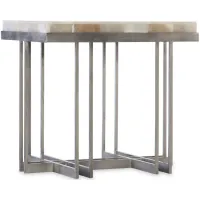 Melange Mona Rectangular End Table in Silver by Hooker Furniture
