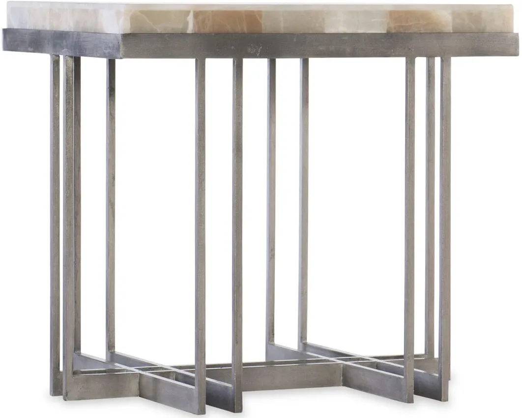 Melange Mona Rectangular End Table in Silver by Hooker Furniture