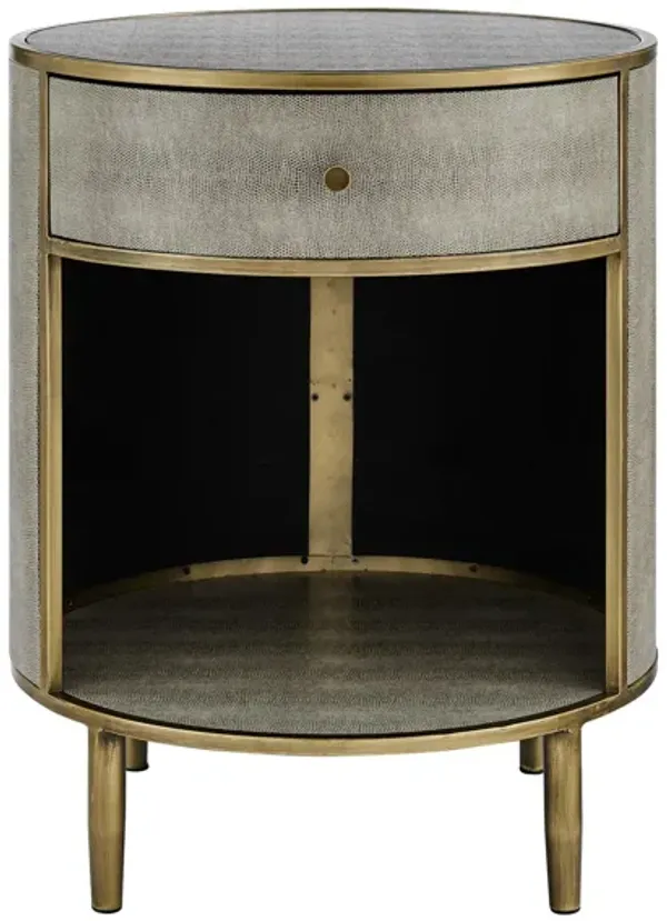 Loretta Faux Shagreen Side End Table