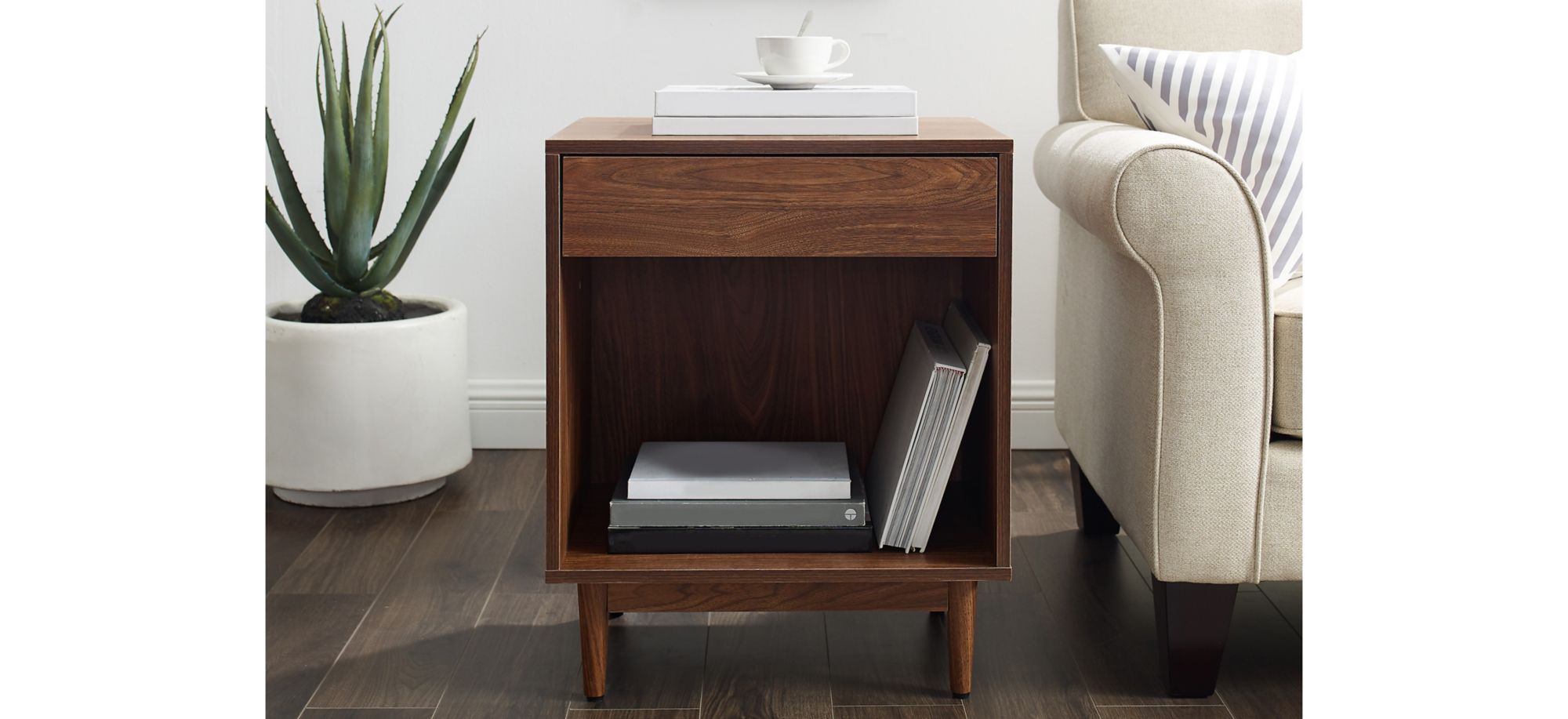 Liam Record Storage End Table