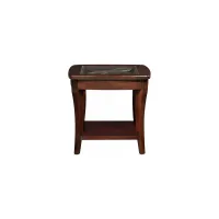 Annandale Square Glass End Table in Dark Mahogany by Riverside Furniture