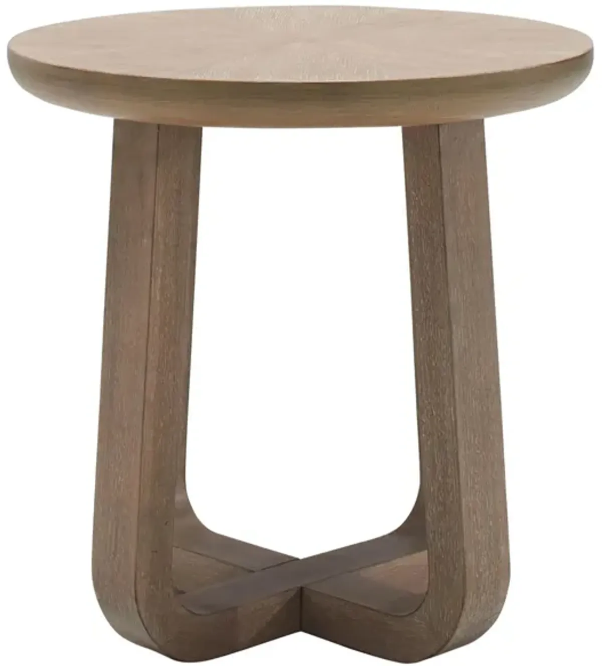 Shaw Round End Table in Beige by Bellanest.