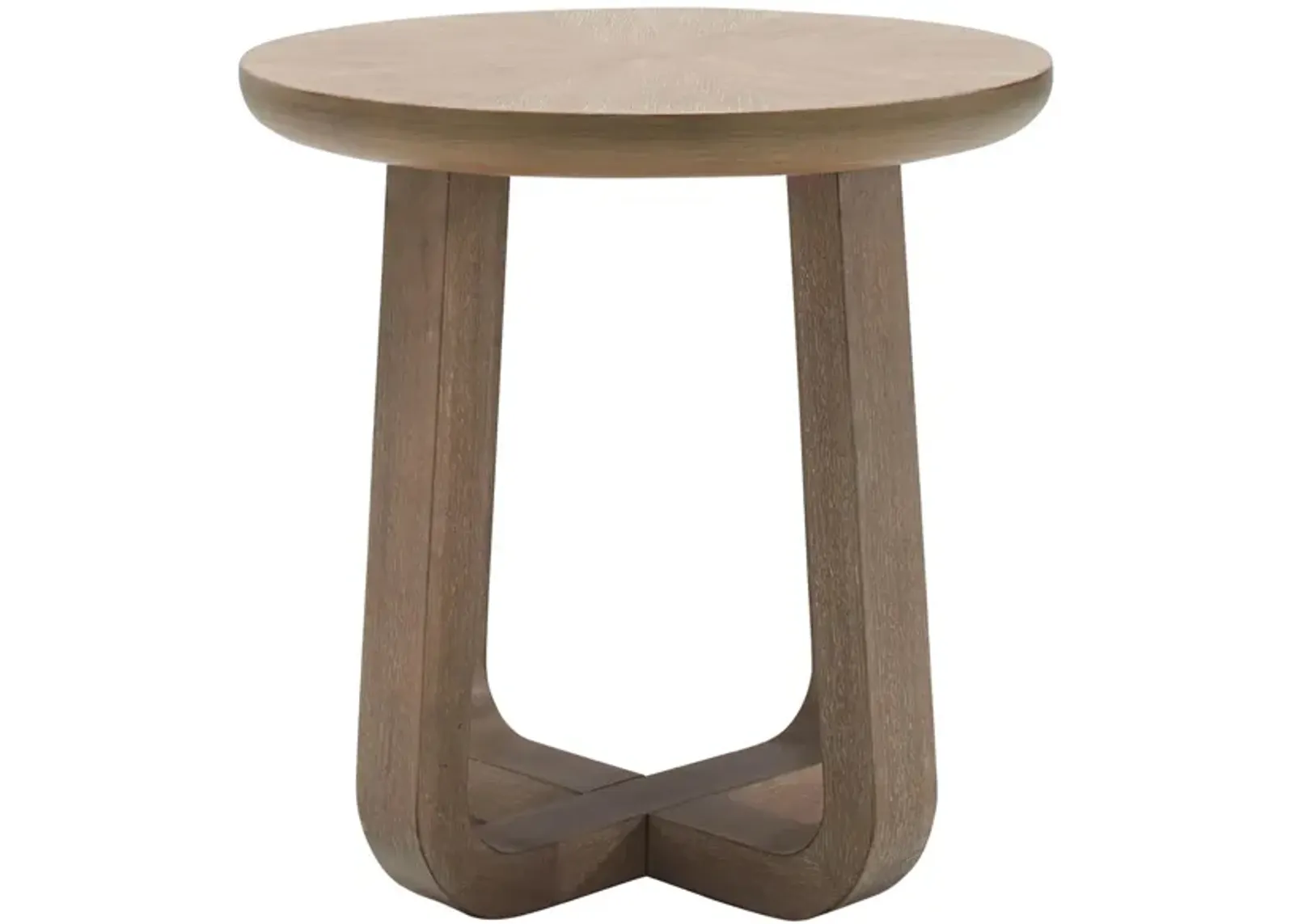 Shaw Round End Table in Beige by Bellanest.