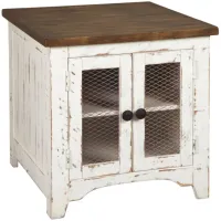 Wystfield Casual Rectangular End Table in White/Brown by Ashley Furniture