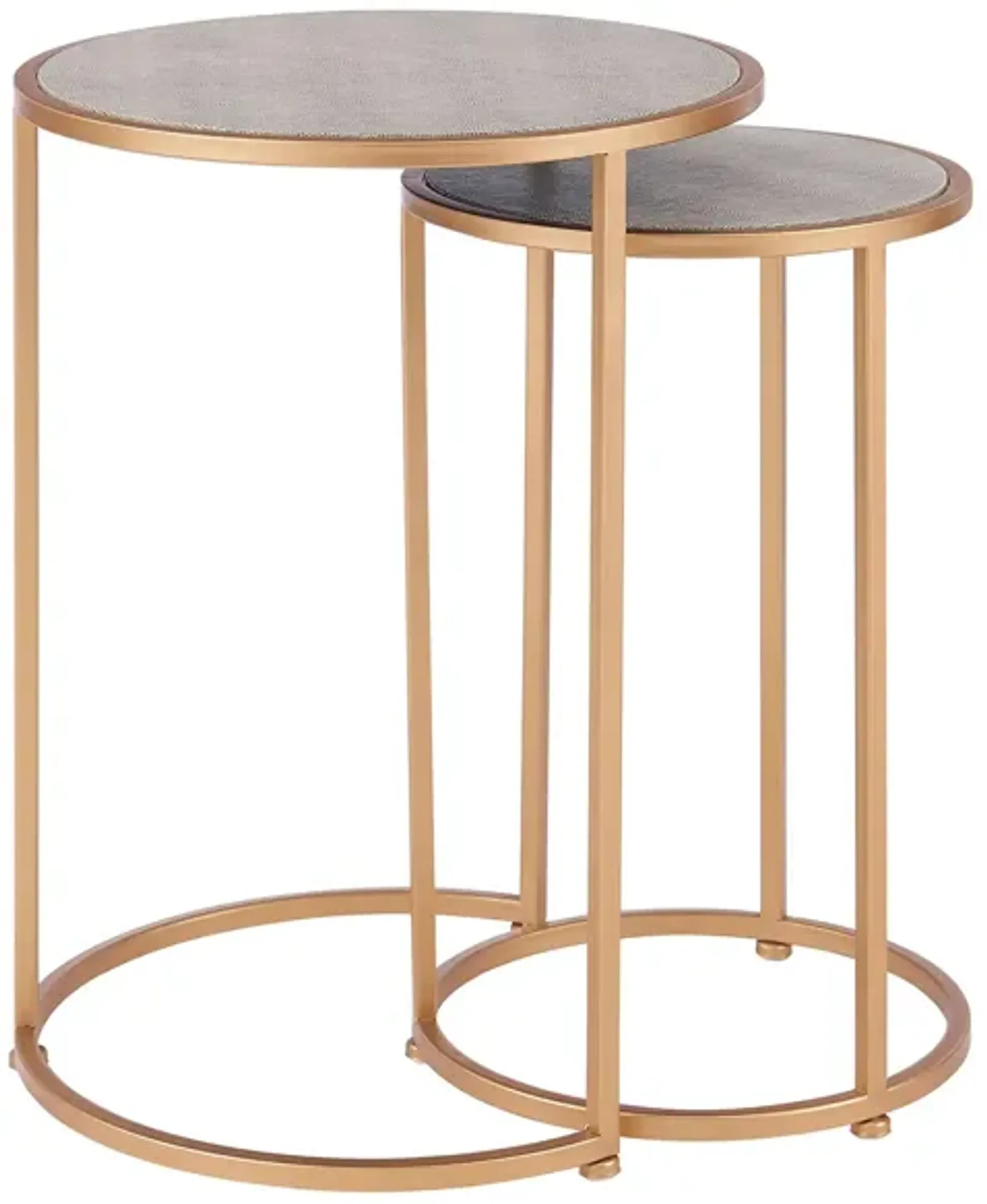 Anza Set of Round Faux Shagreen Nesting End Tables