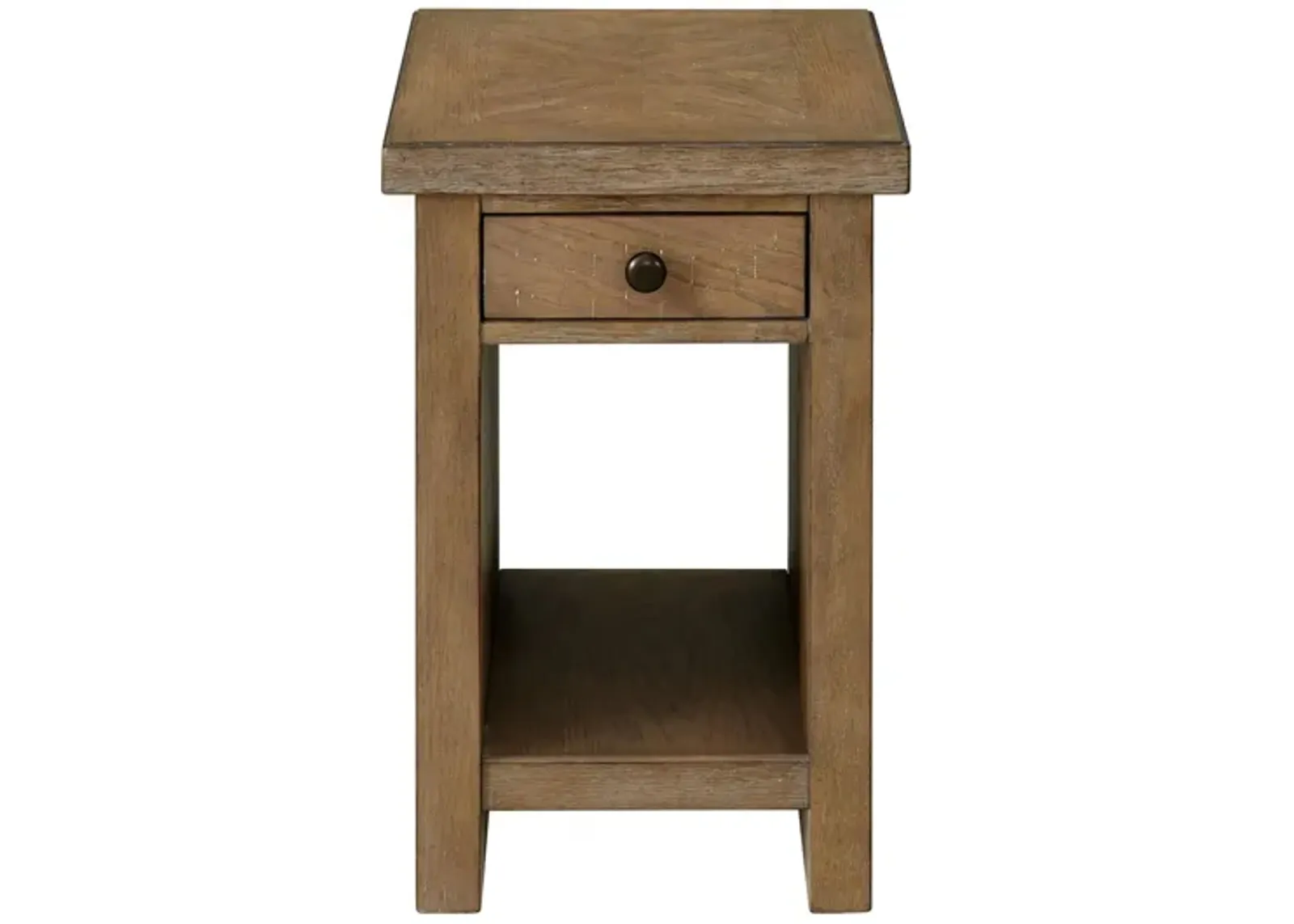 Landmark Chair Side Table in Weathered Oak by Intercon