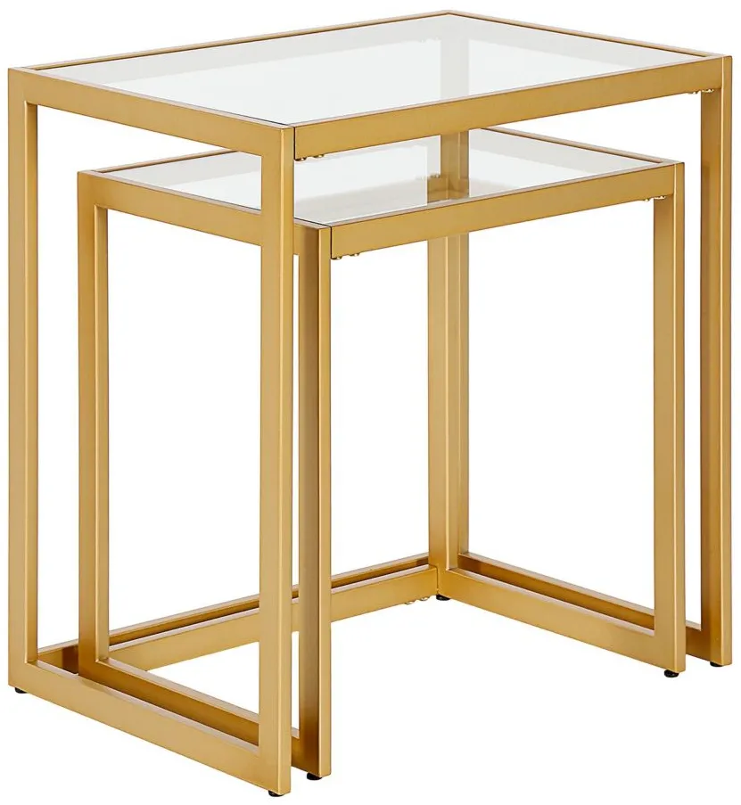 Ophelio Nesting End Table Set in Brass by Hudson & Canal