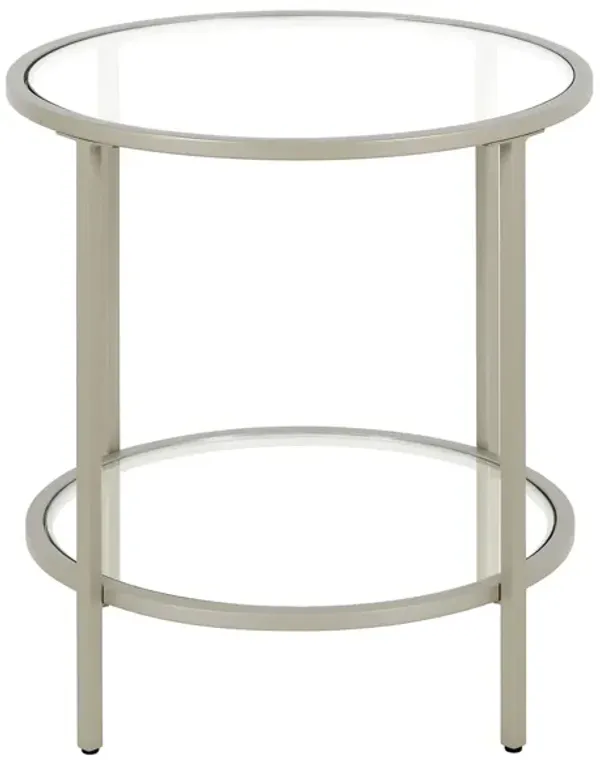 Paulino Round End Table with Glass Shelf