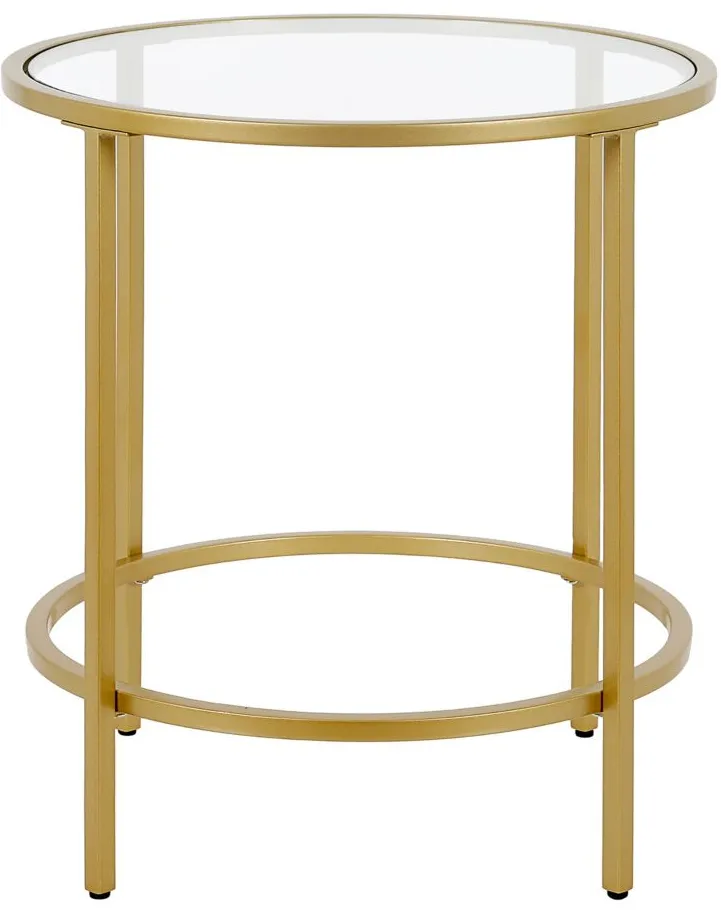 Paulino Round End Table in Brass by Hudson & Canal