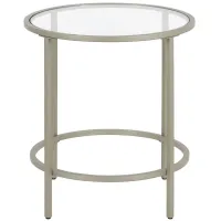 Paulino Round End Table in Satin Nickel by Hudson & Canal