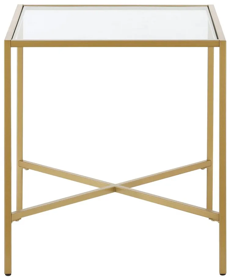 Edena Square End Table in Brass by Hudson & Canal