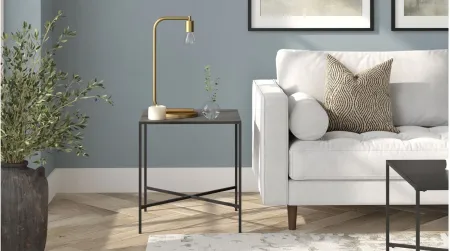 Edena Square End Table in Blackened Bronze by Hudson & Canal