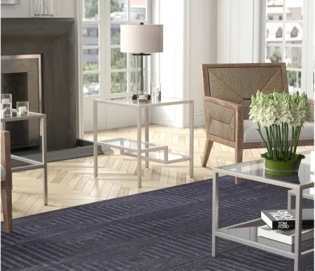 Grebe Square End Table in Satin Nickel by Hudson & Canal