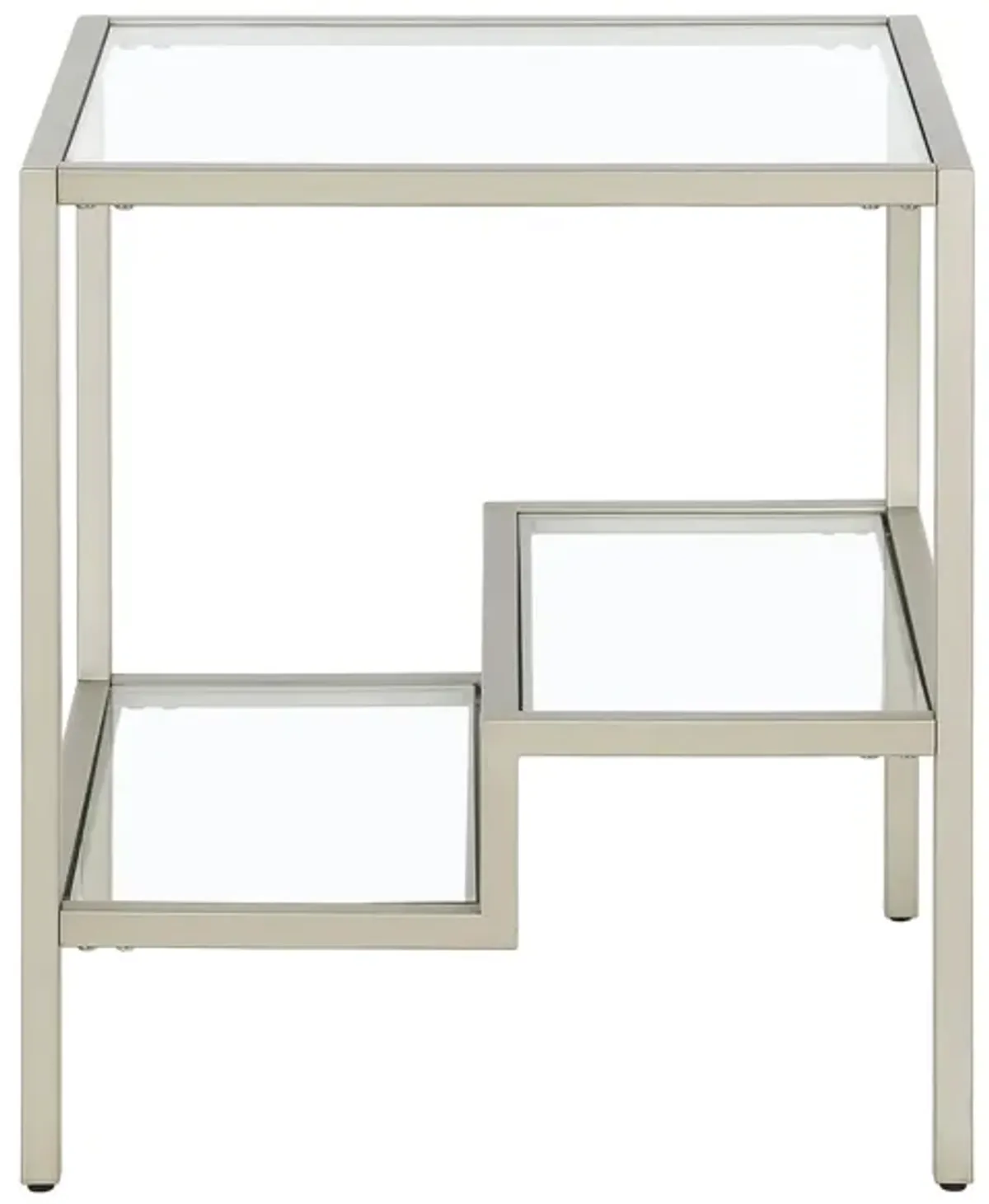 Grebe Square End Table in Satin Nickel by Hudson & Canal