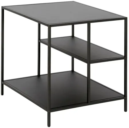 Zinnia Square End Table in Blackened Bronze by Hudson & Canal