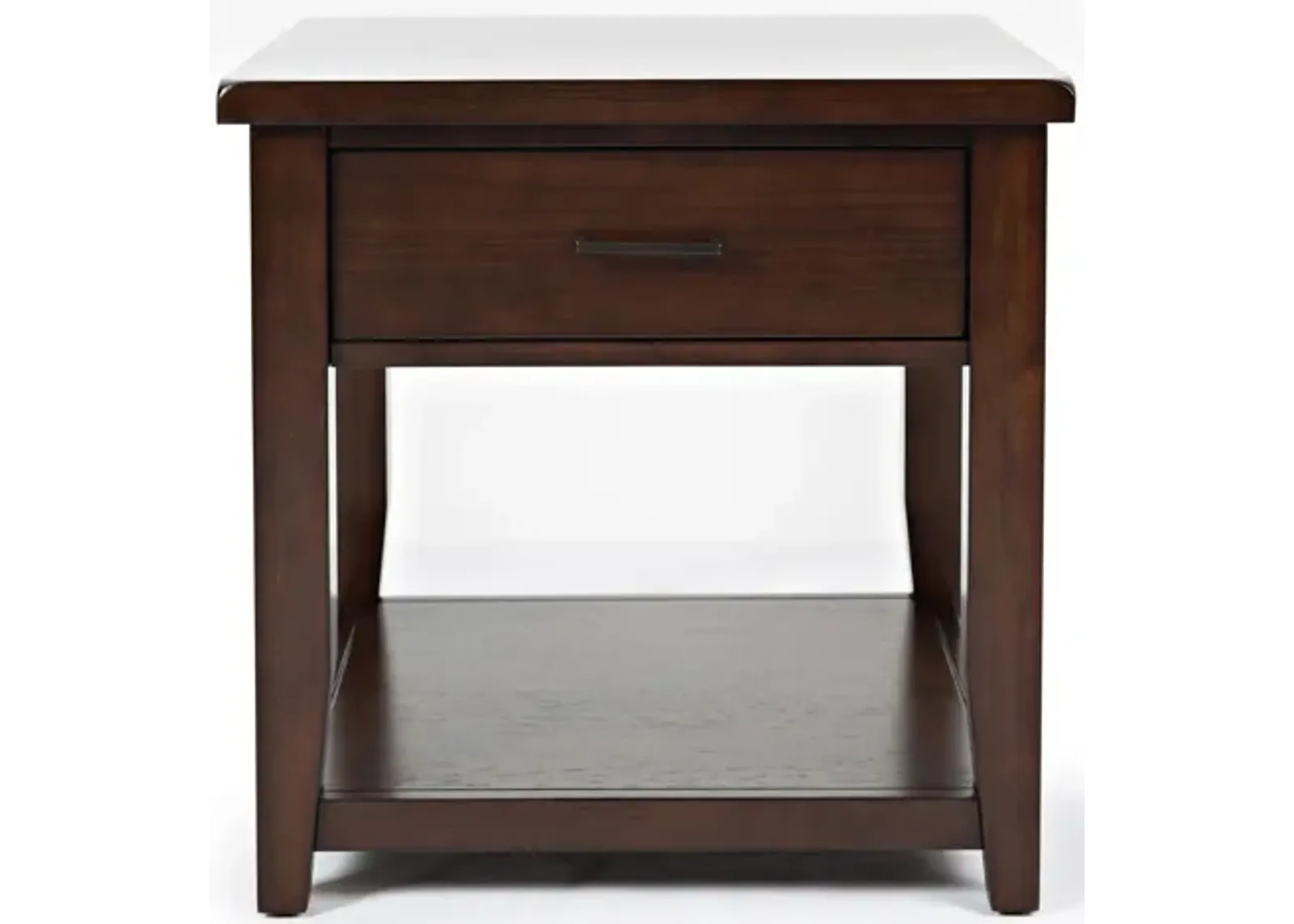 Twin Cities Square End Table in Dark Cherry/Charcoal by Jofran