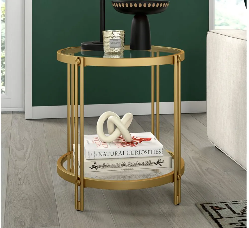 Inez Side Table in Brass by Hudson & Canal