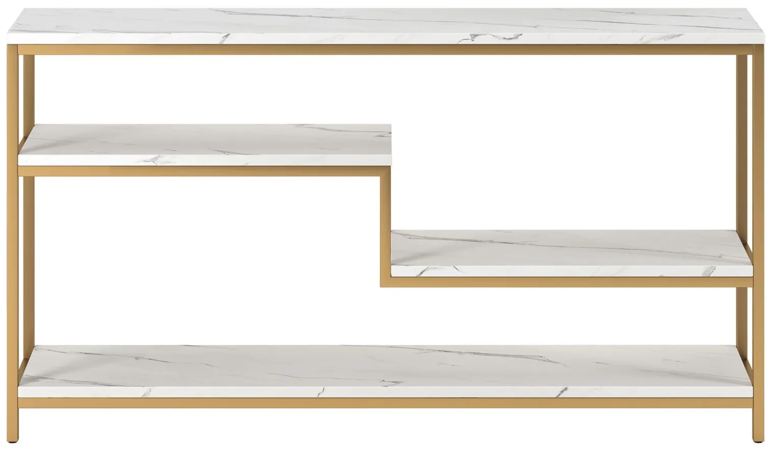 Mathis Console Table in Gold;Faux Marble by Hudson & Canal