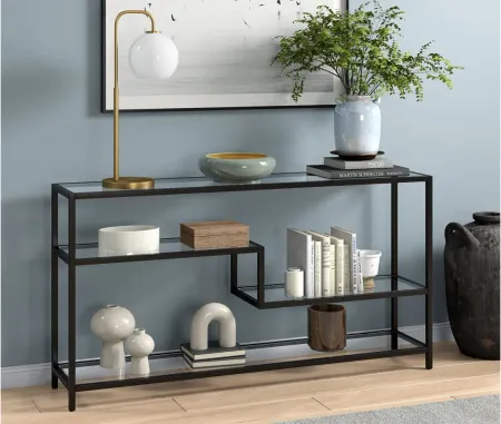 Mathis Console Table in Blackened Bronze by Hudson & Canal