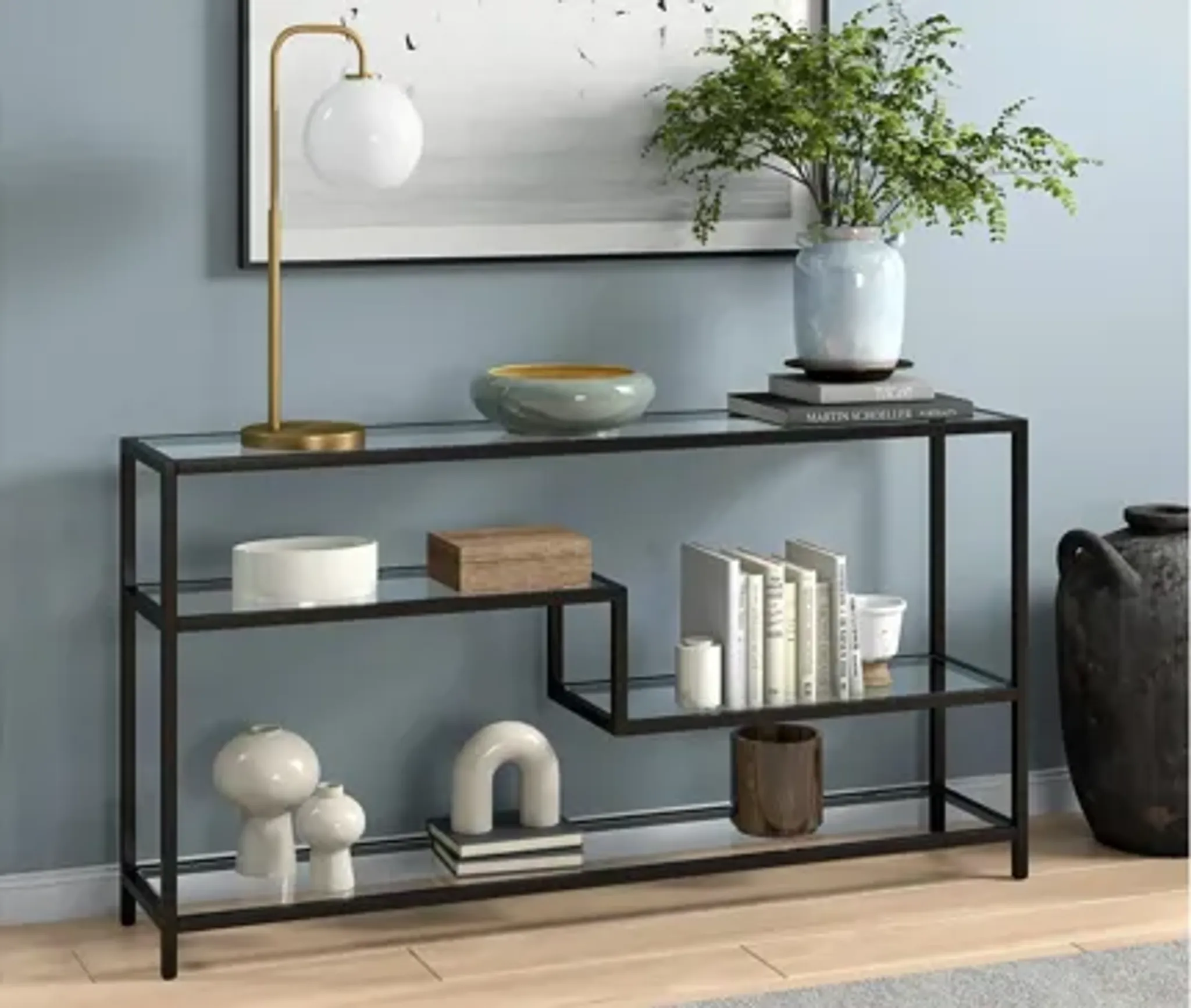 Mathis Console Table In Blackened Bronze By Hudson And Canal Raymour ...