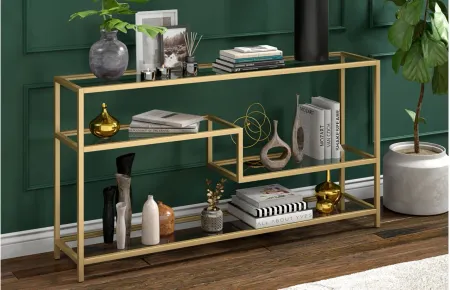 Mathis Console Table in Gold by Hudson & Canal