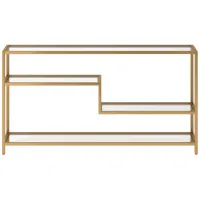 Mathis Console Table in Gold by Hudson & Canal