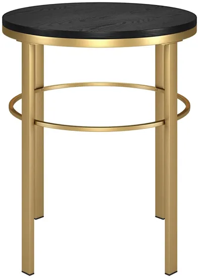 Gaia Side Table in Brass;Black Grain by Hudson & Canal