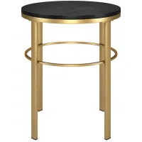 Gaia Side Table in Brass;Black Grain by Hudson & Canal